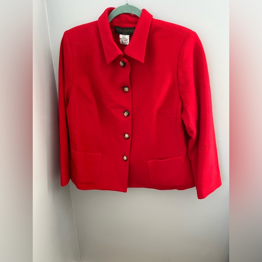 Harve Bernard by Bernard holtzman, women‎ jacket, red color, wool blend